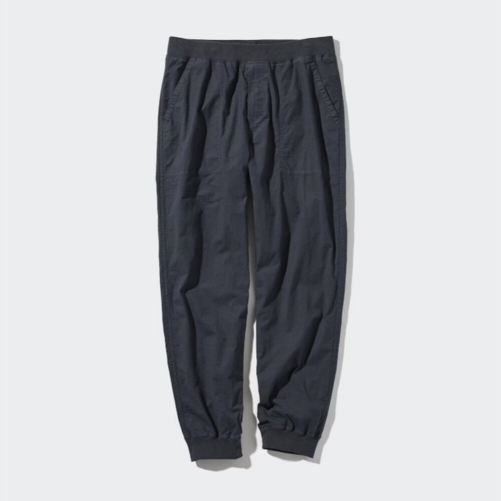 Uniqlo Cotton Relaxed Joggers Dark Grey Garment Dyed Size Medium VGUC